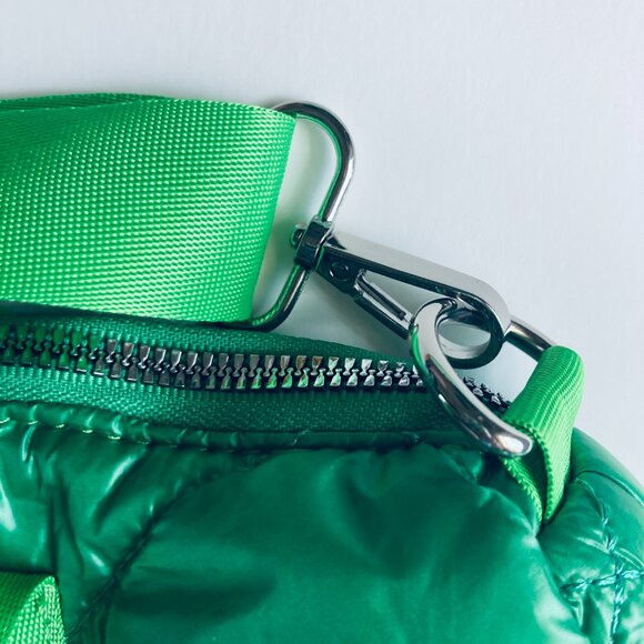 Green Quilted Purse with Crossbody Strap - Picture 3 of 6